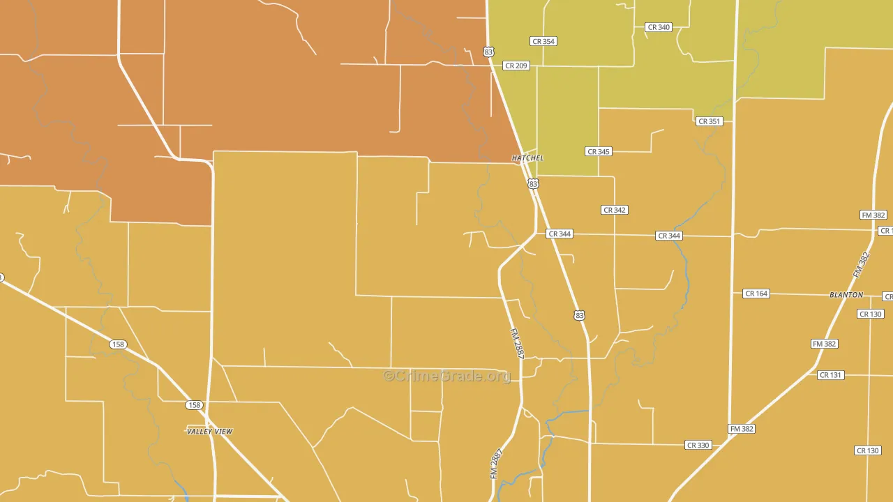 Hatchel, TX Map of Assault Rates