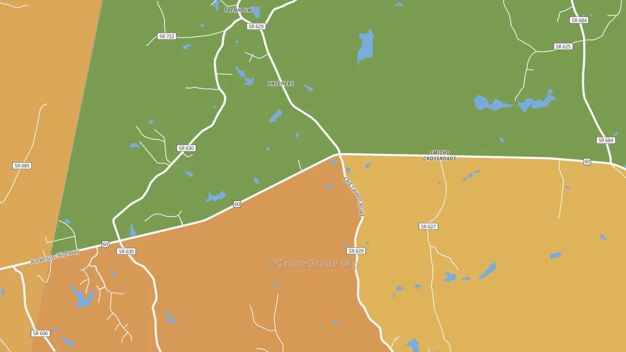 Hatchers, VA Map of Assault Rates