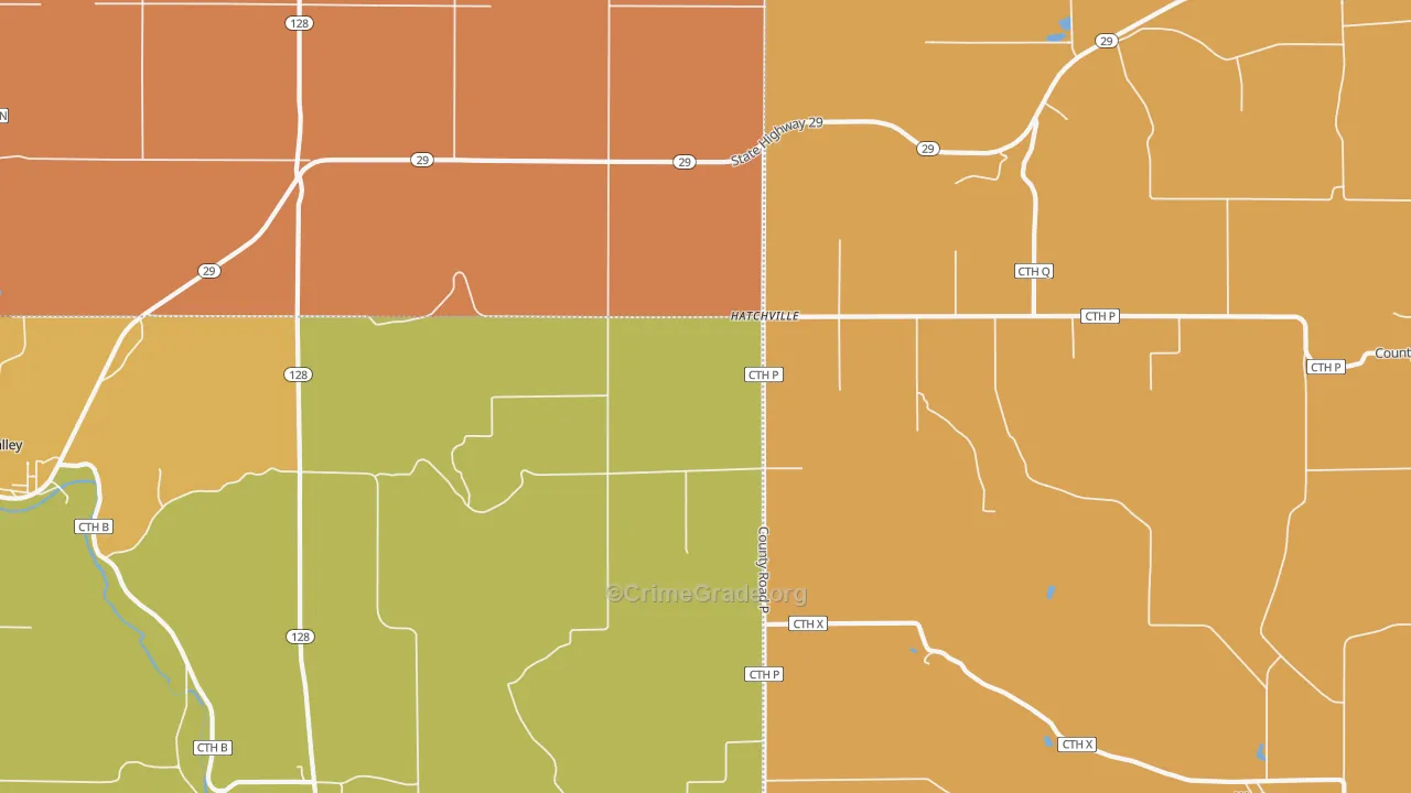 Hatchville, WI Map of Assault Rates