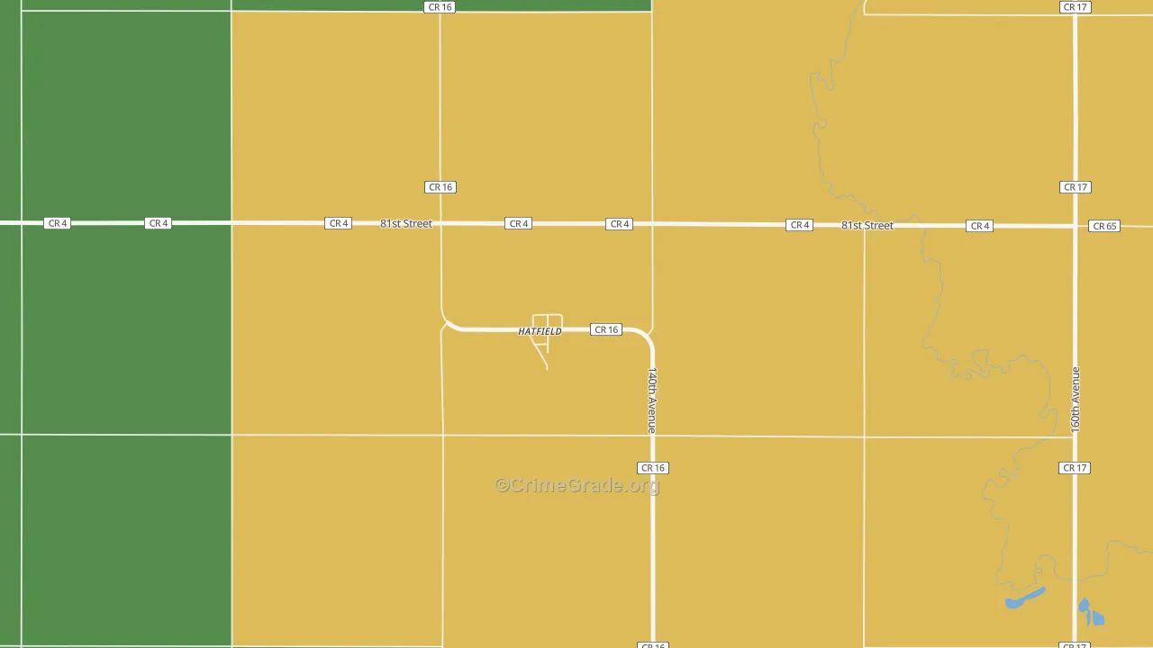 Hatfield, MN Map of Assault Rates