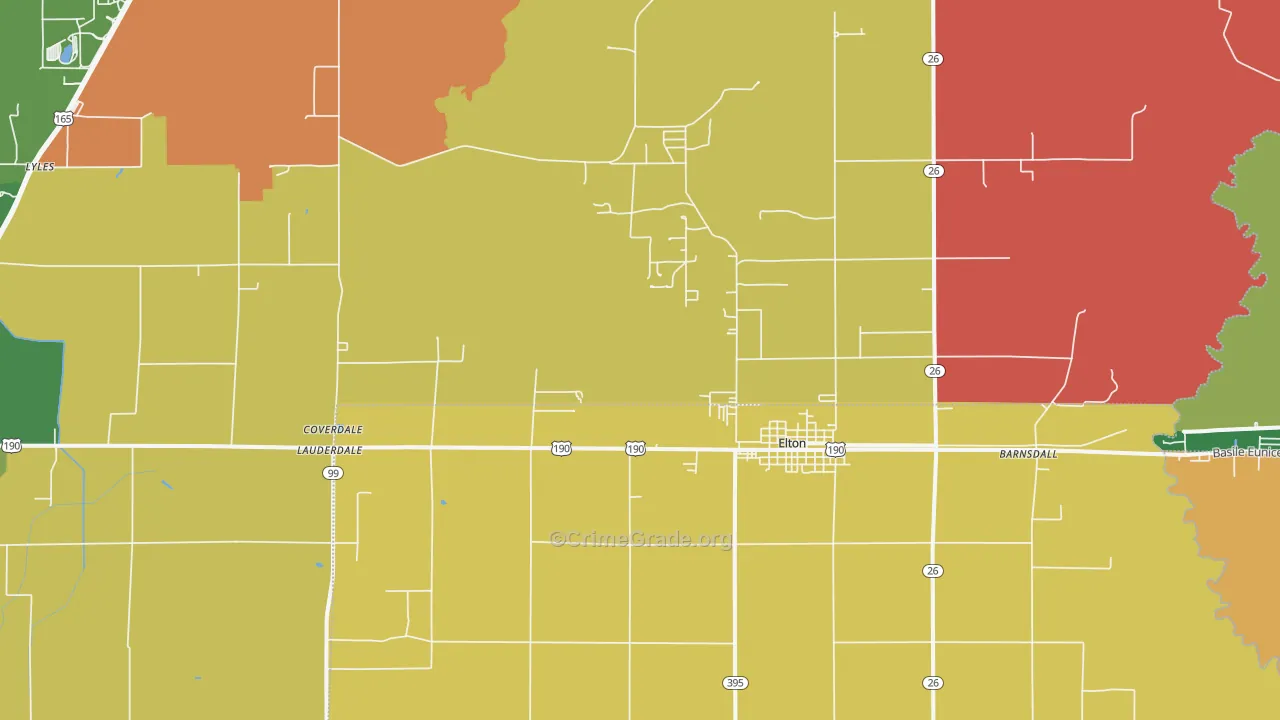 Hathaway, LA Map of Assault Rates