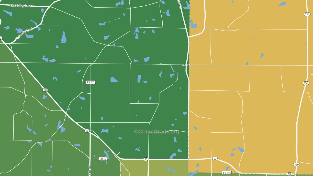 Hatley, GA Map of Assault Rates