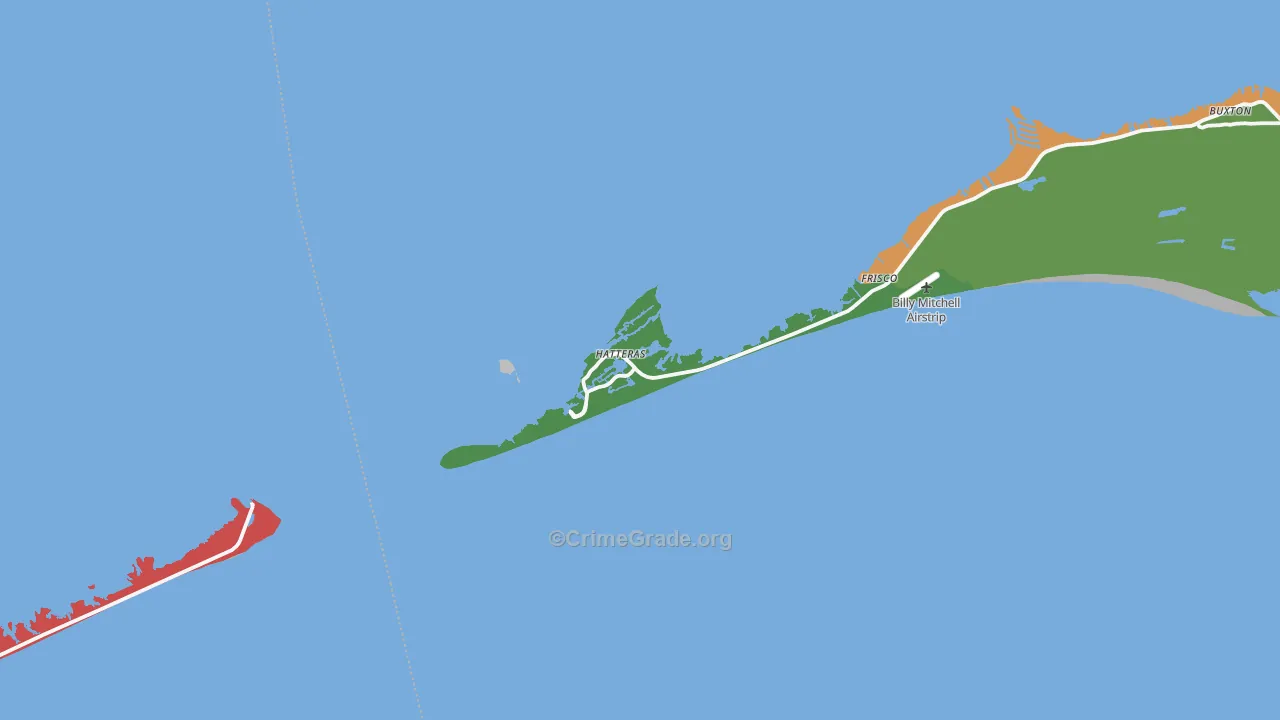 Hatteras, NC Map of Assault Rates