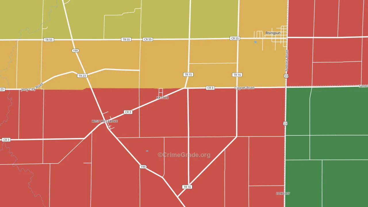 Hatton, OH Map of Assault Rates