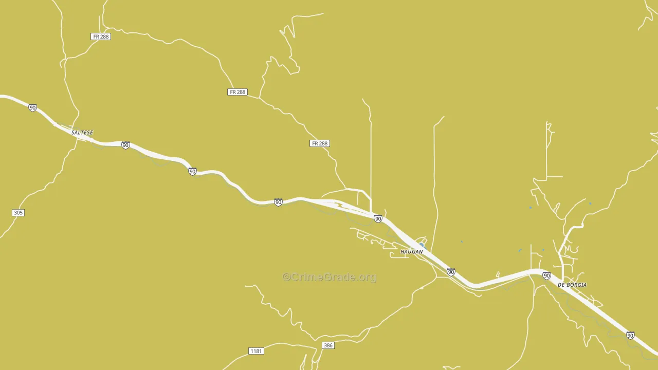 Haugan, MT Map of Assault Rates