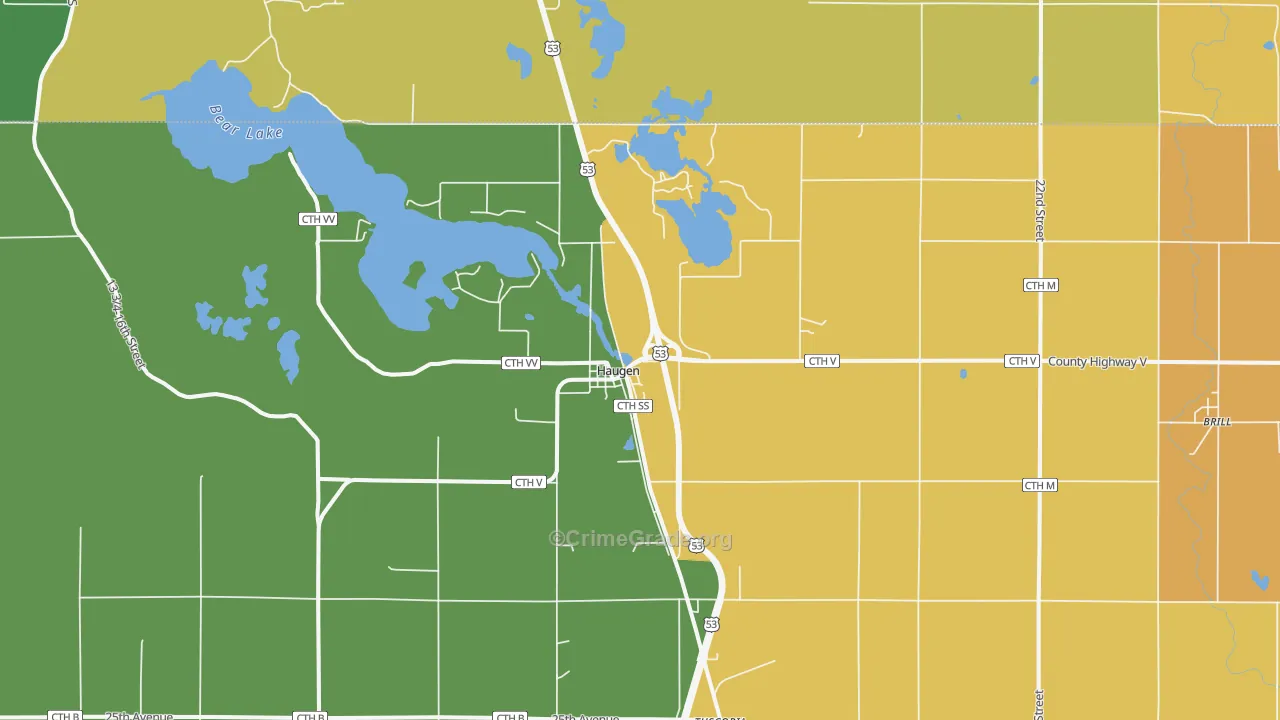 Haugen, WI Map of Assault Rates