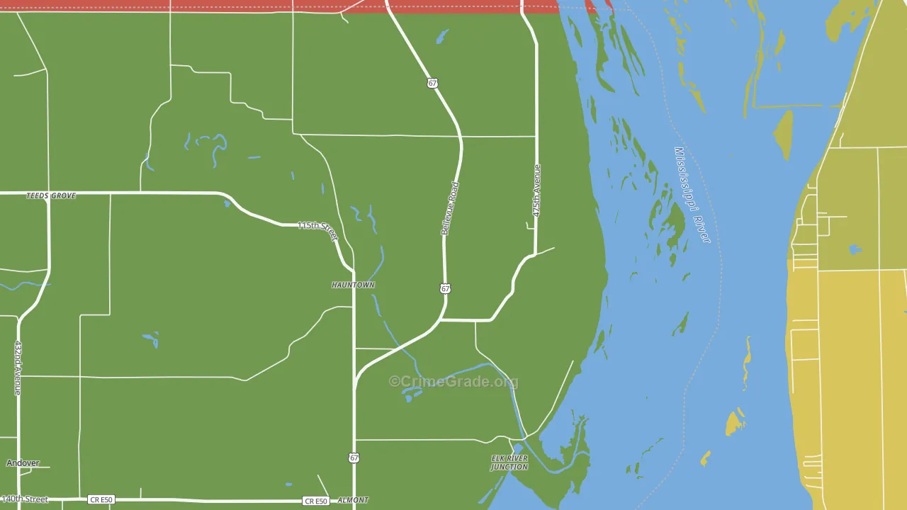 Hauntown, IA Map of Assault Rates