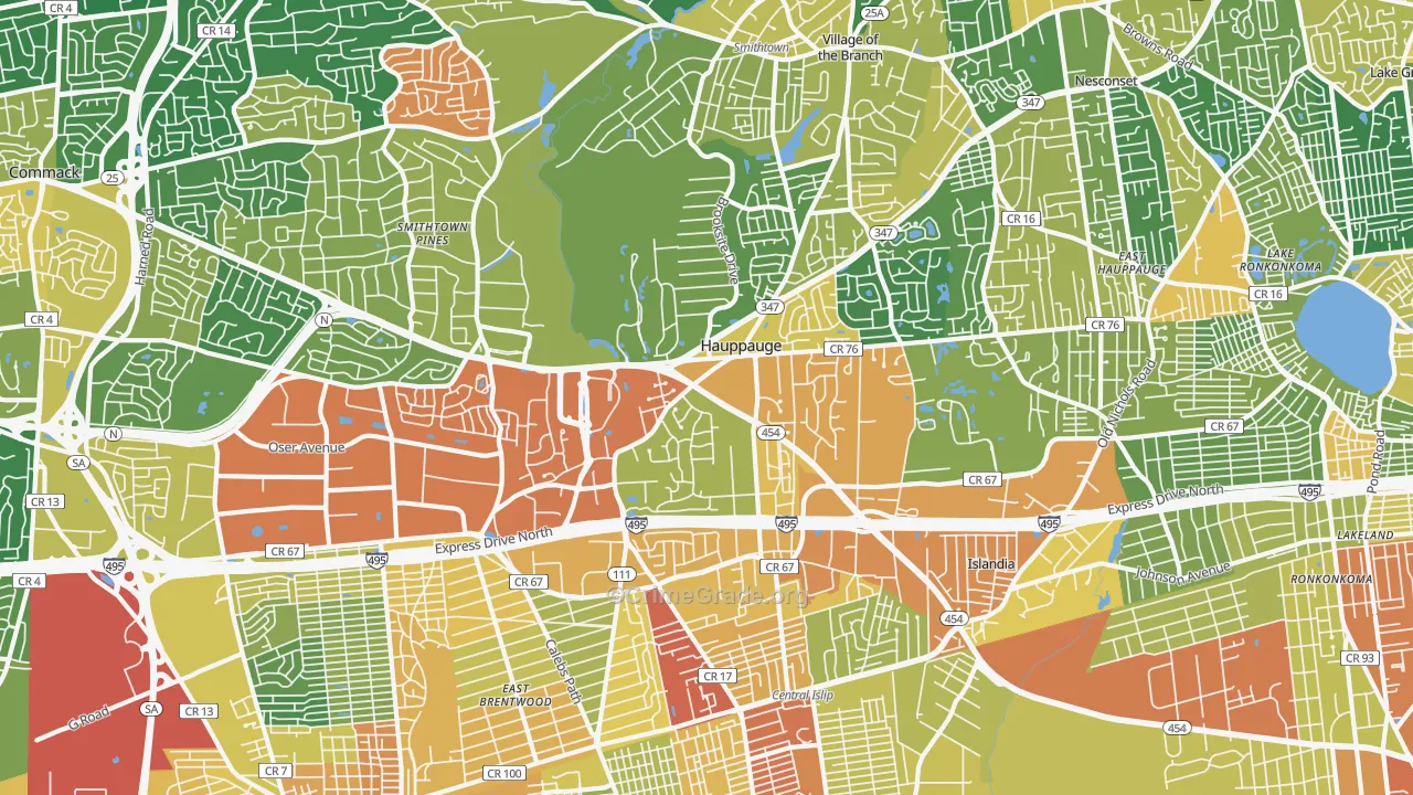 Hauppauge, NY Map of Assault Rates
