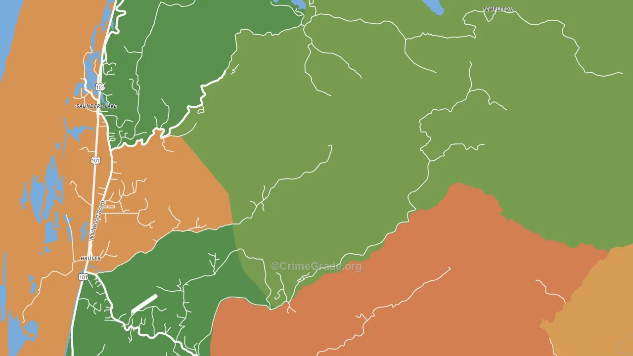 Hauser, OR Map of Assault Rates