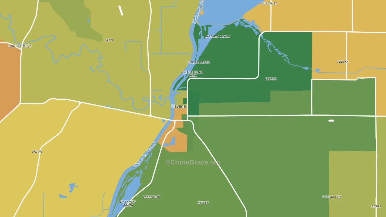 Havana, IL Map of Assault Rates