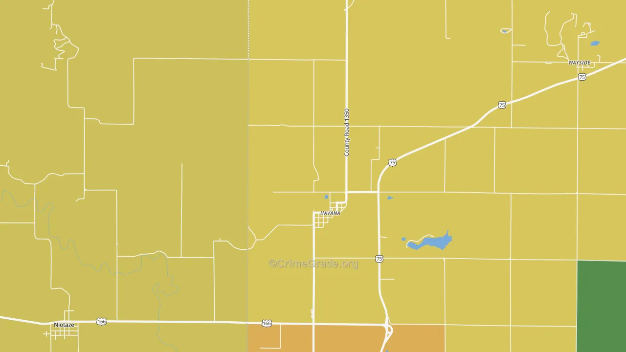 Havana, KS Map of Assault Rates