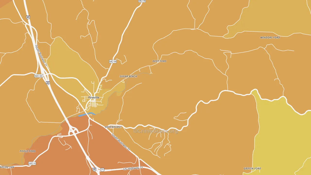 Havenhurst, MO Map of Assault Rates