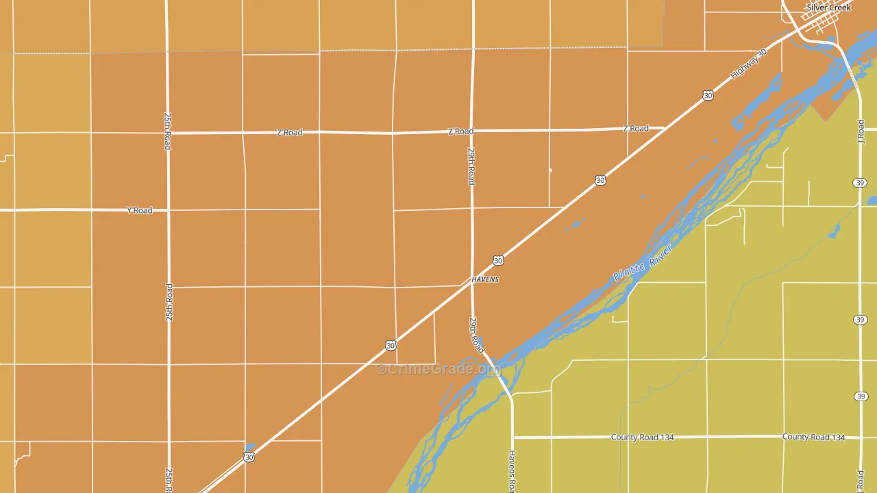 Havens, NE Map of Assault Rates