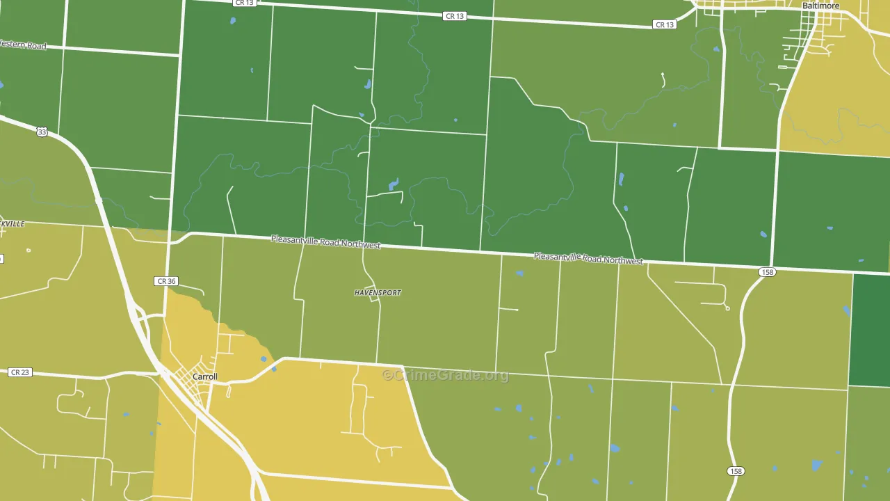 Havensport, OH Map of Assault Rates