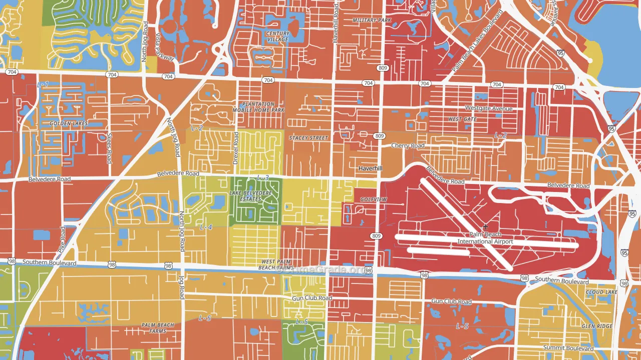 Haverhill, FL Map of Assault Rates