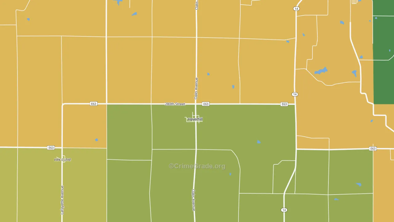 Haverhill, IA Map of Assault Rates