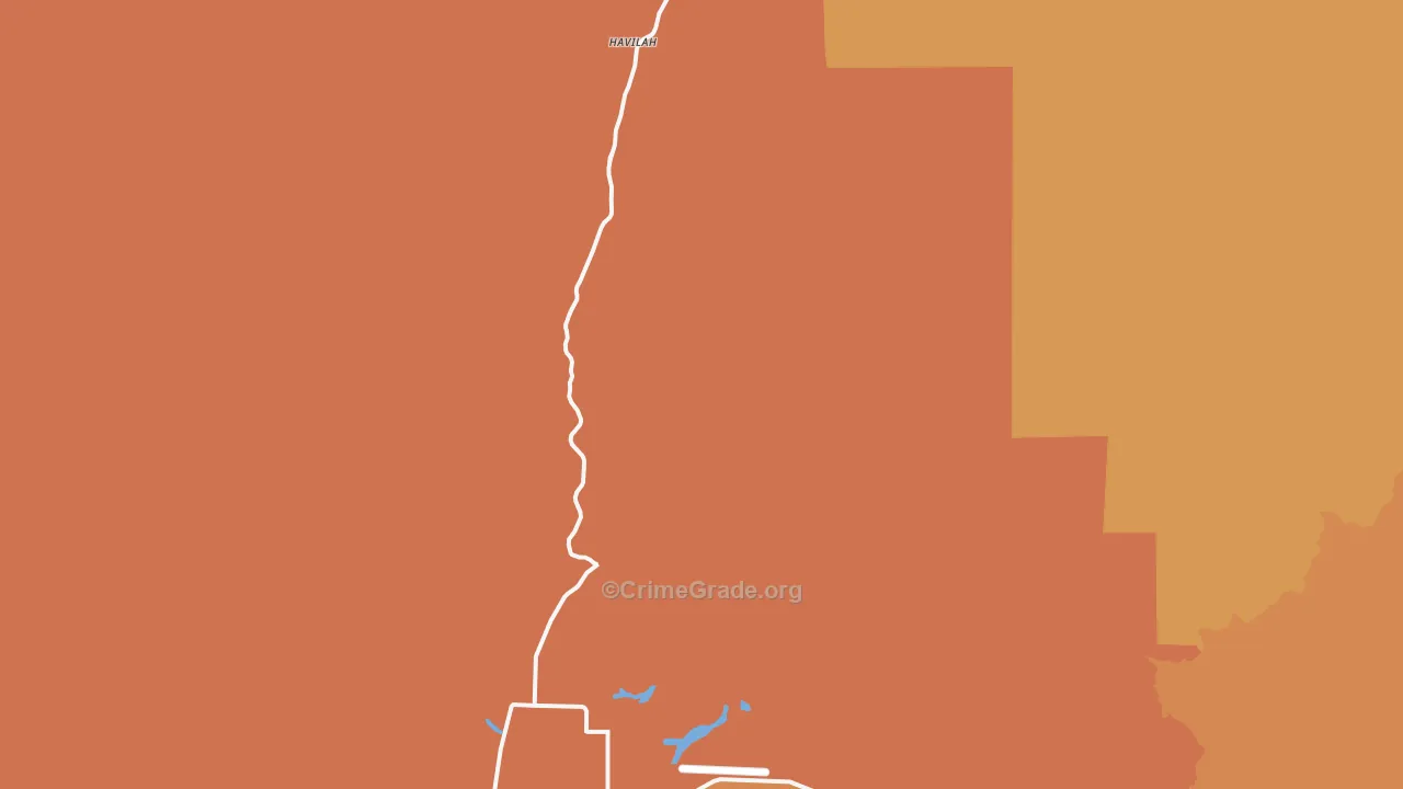 Havilah, CA Map of Assault Rates