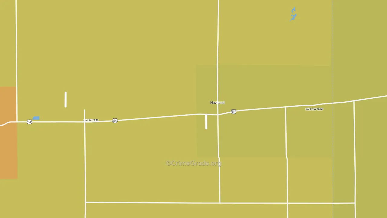 Haviland, KS Map of Assault Rates