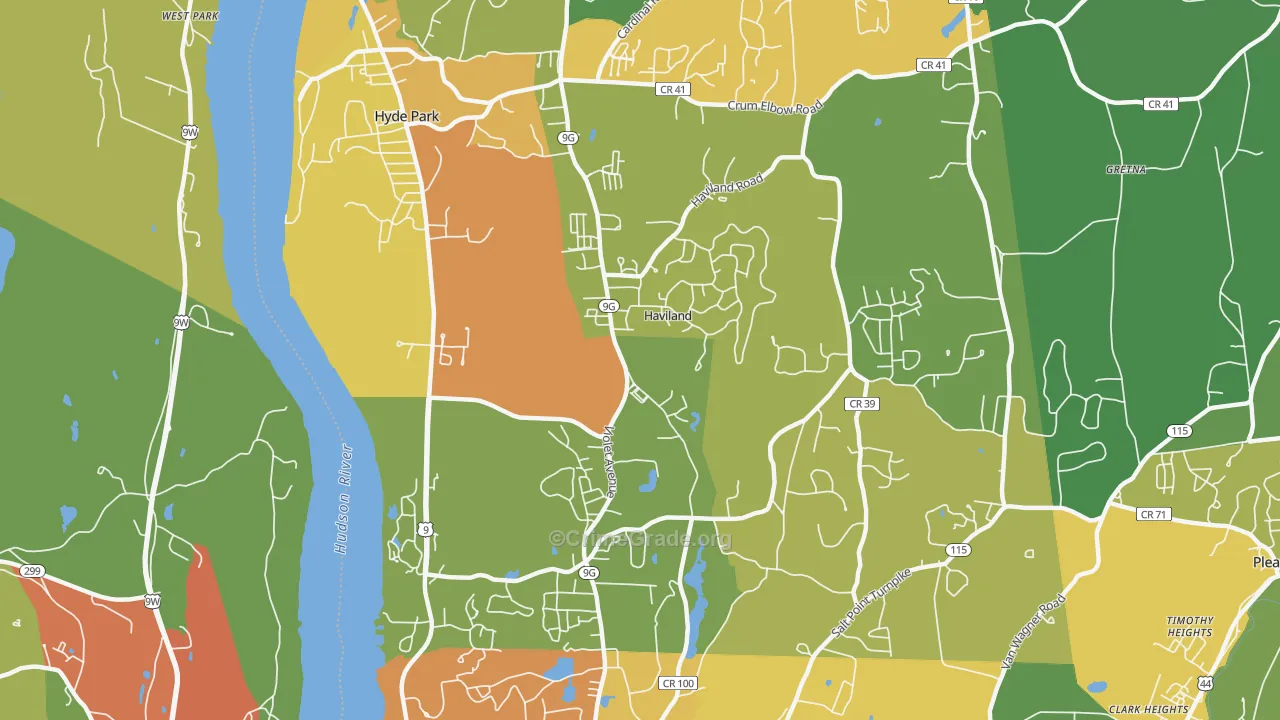 Haviland, NY Map of Assault Rates