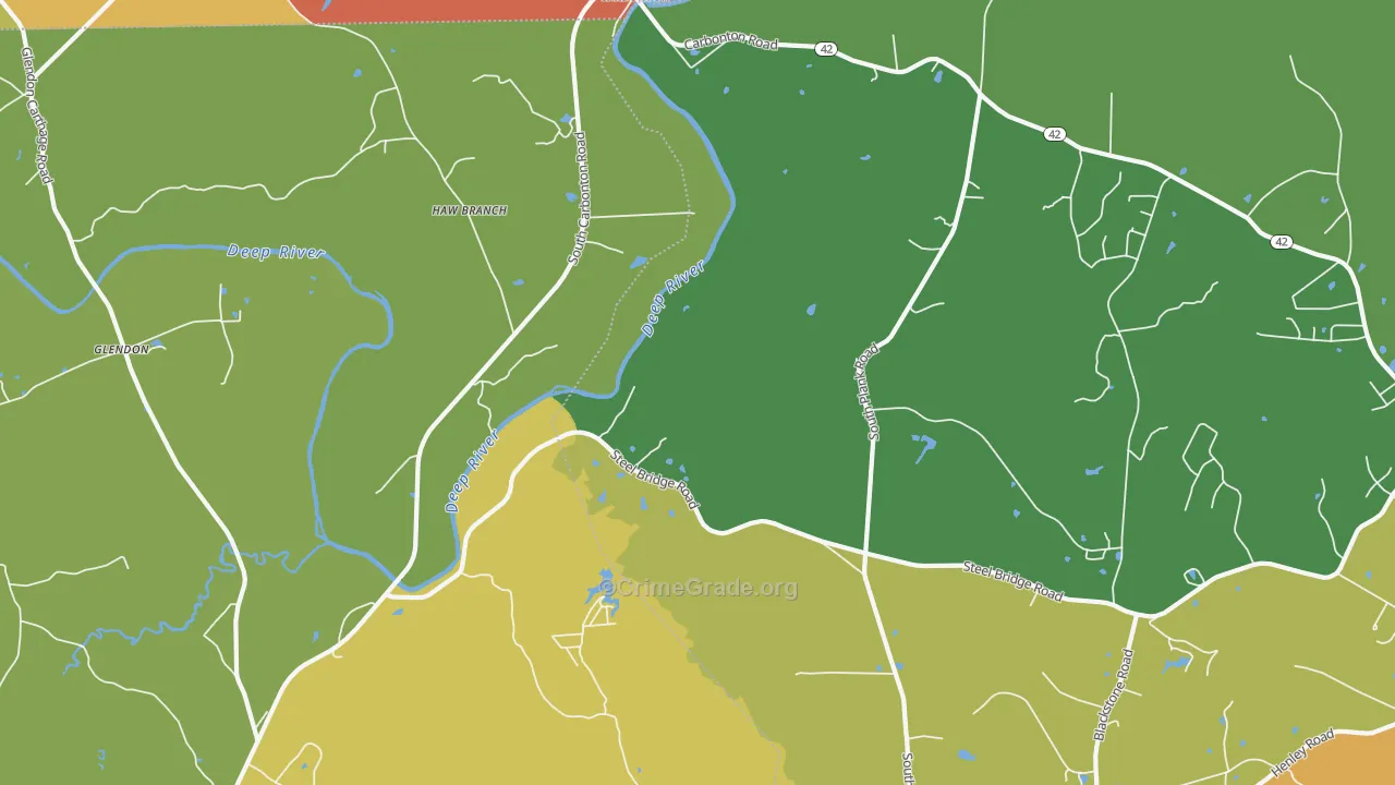 Haw Branch, NC Map of Assault Rates