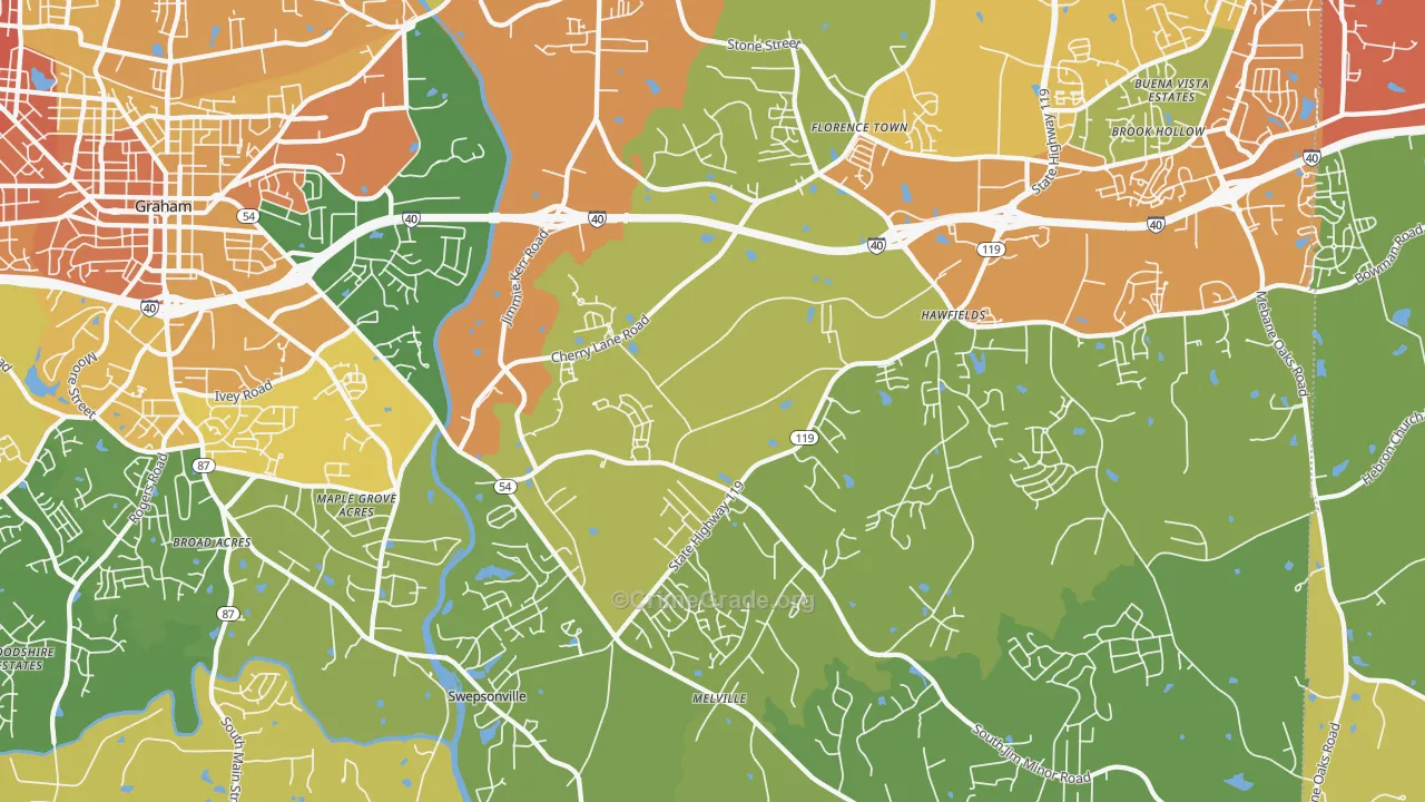 Haw River, NC Map of Assault Rates