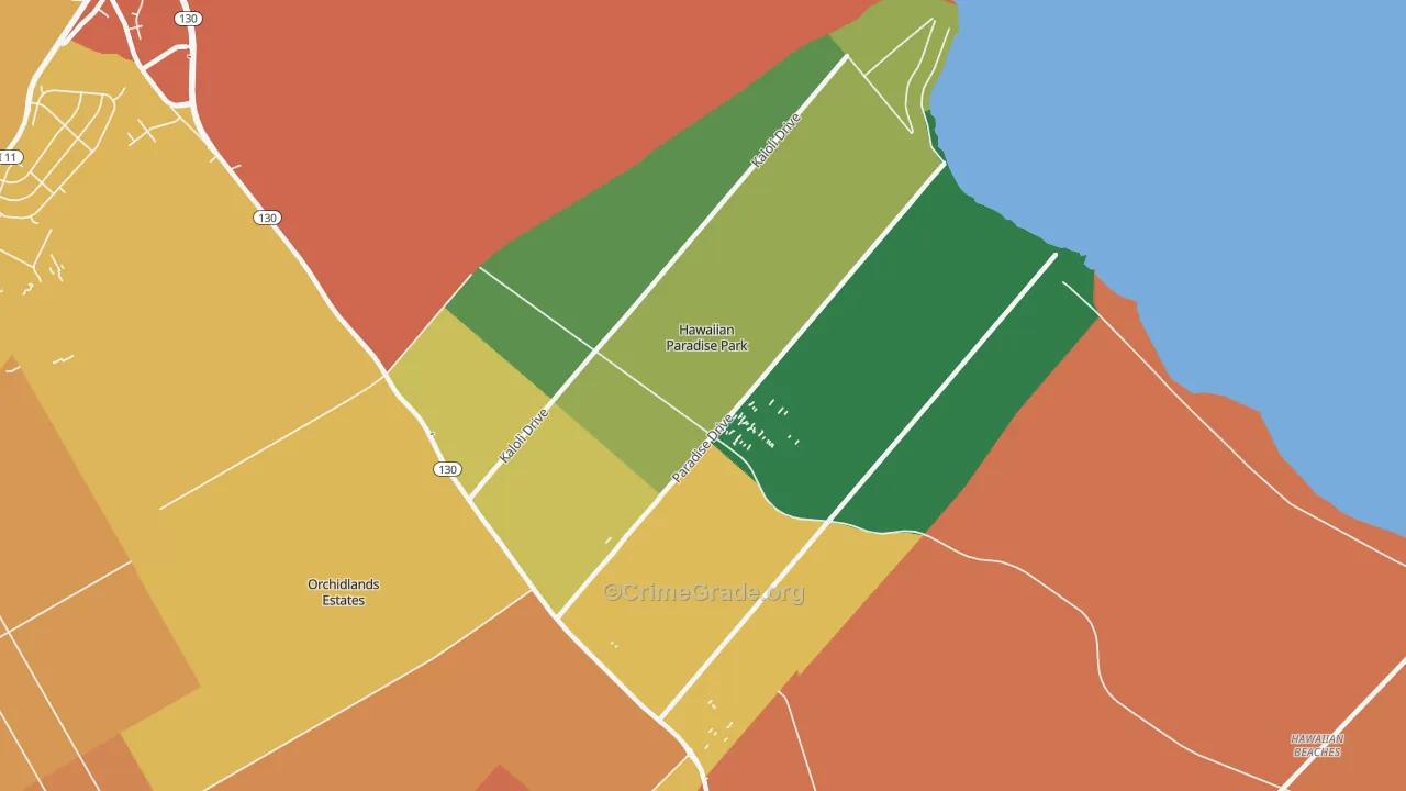 Hawaiian Paradise Park, HI Map of Assault Rates