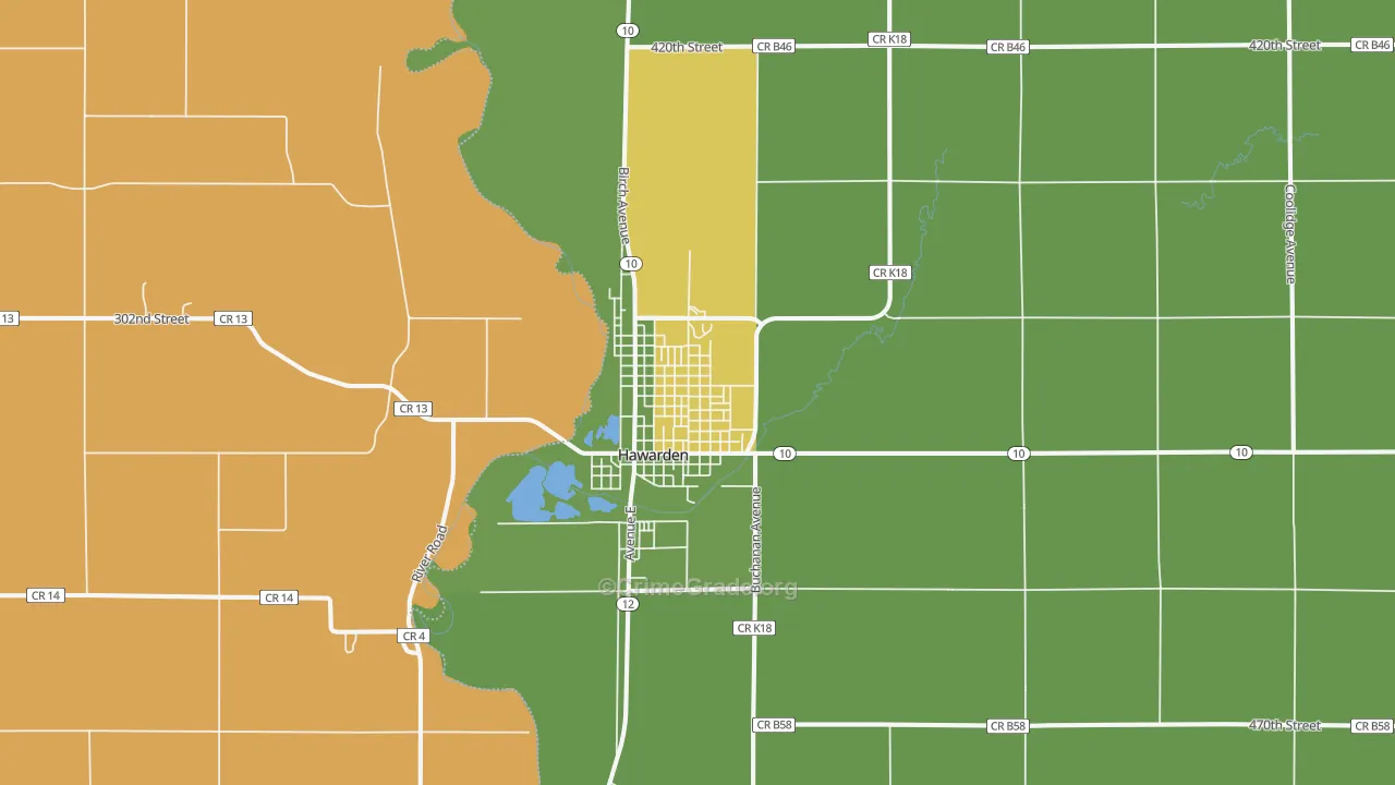 Hawarden, IA Map of Assault Rates