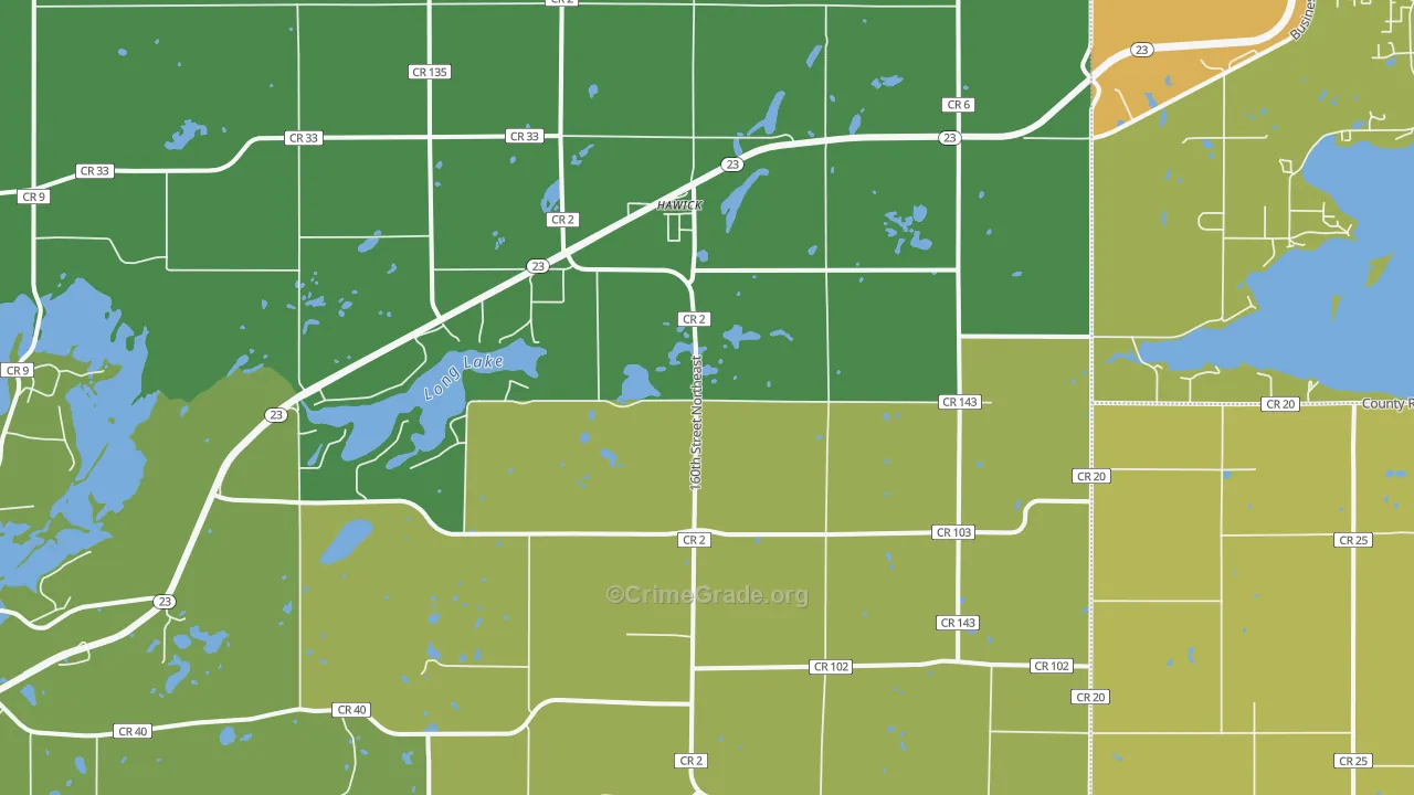 Hawick, MN Map of Assault Rates