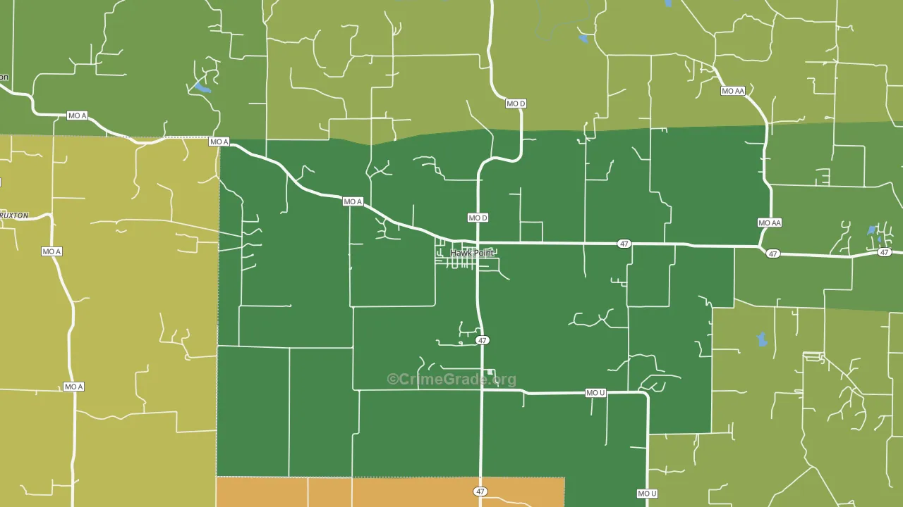 Hawk Point, MO Map of Assault Rates