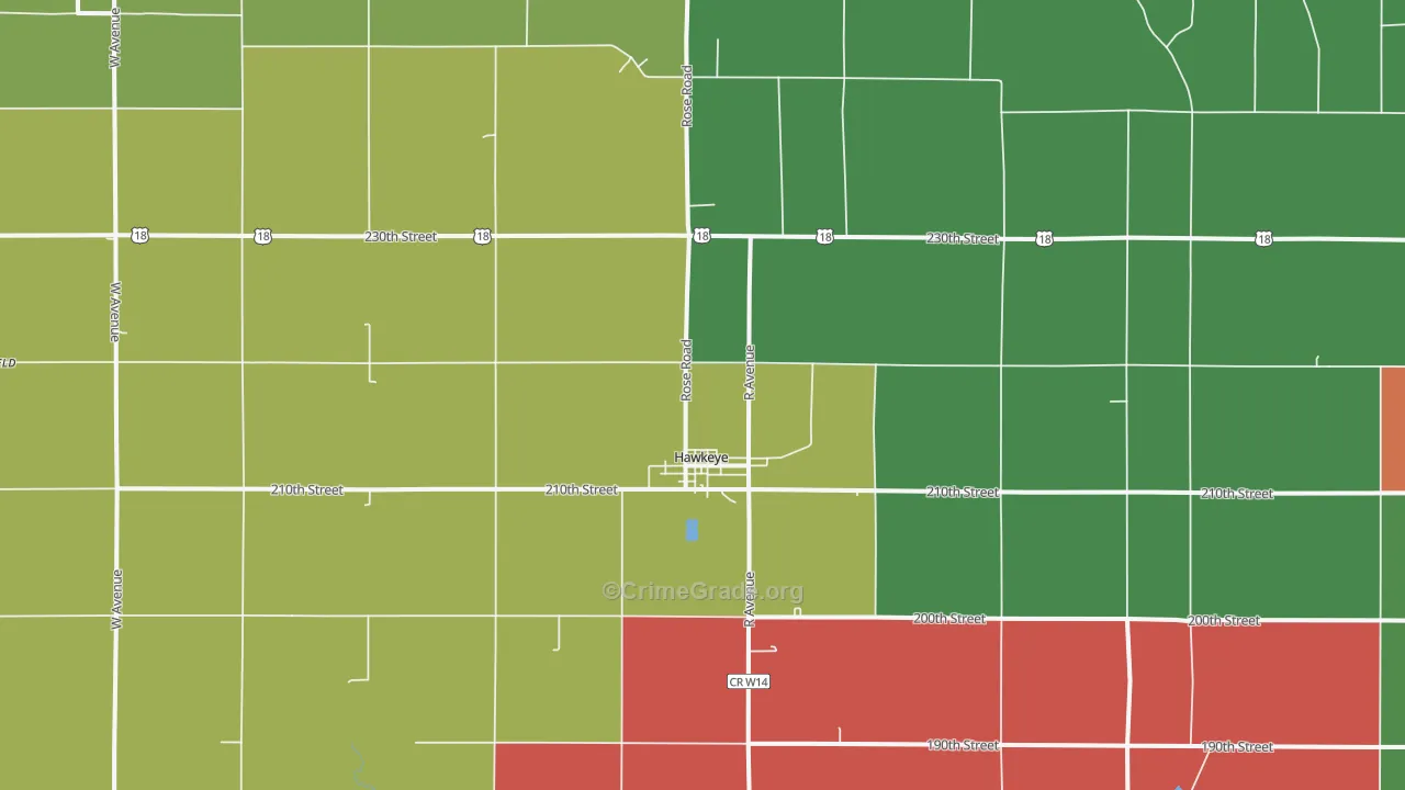 Hawkeye, IA Map of Assault Rates