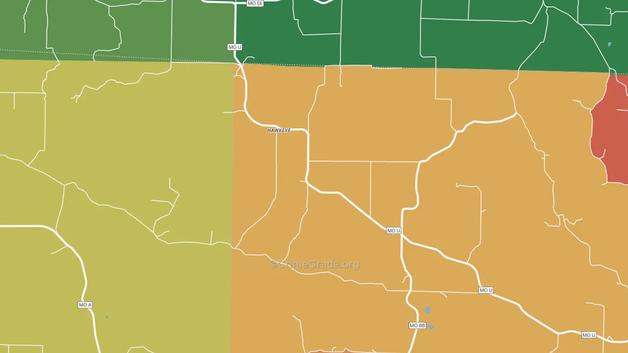 Hawkeye, MO Map of Assault Rates