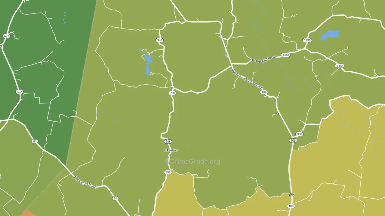 Hawkins, KY Map of Assault Rates