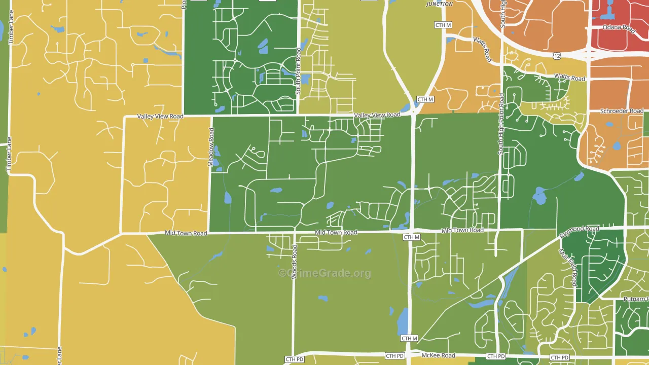 Hawk's Landing, Verona, WI Map of Assault Rates