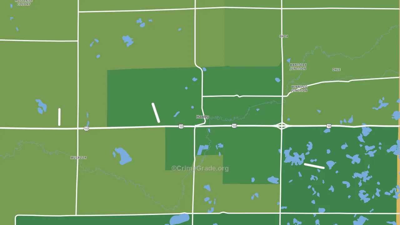 Hawley, MN Map of Assault Rates