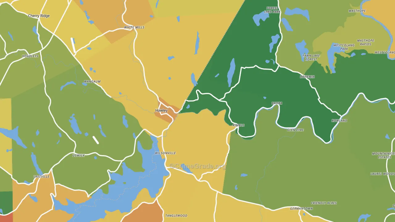 Hawley, PA Map of Assault Rates