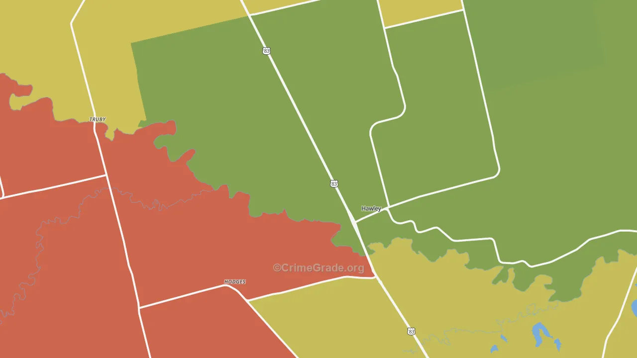 Hawley, TX Map of Assault Rates