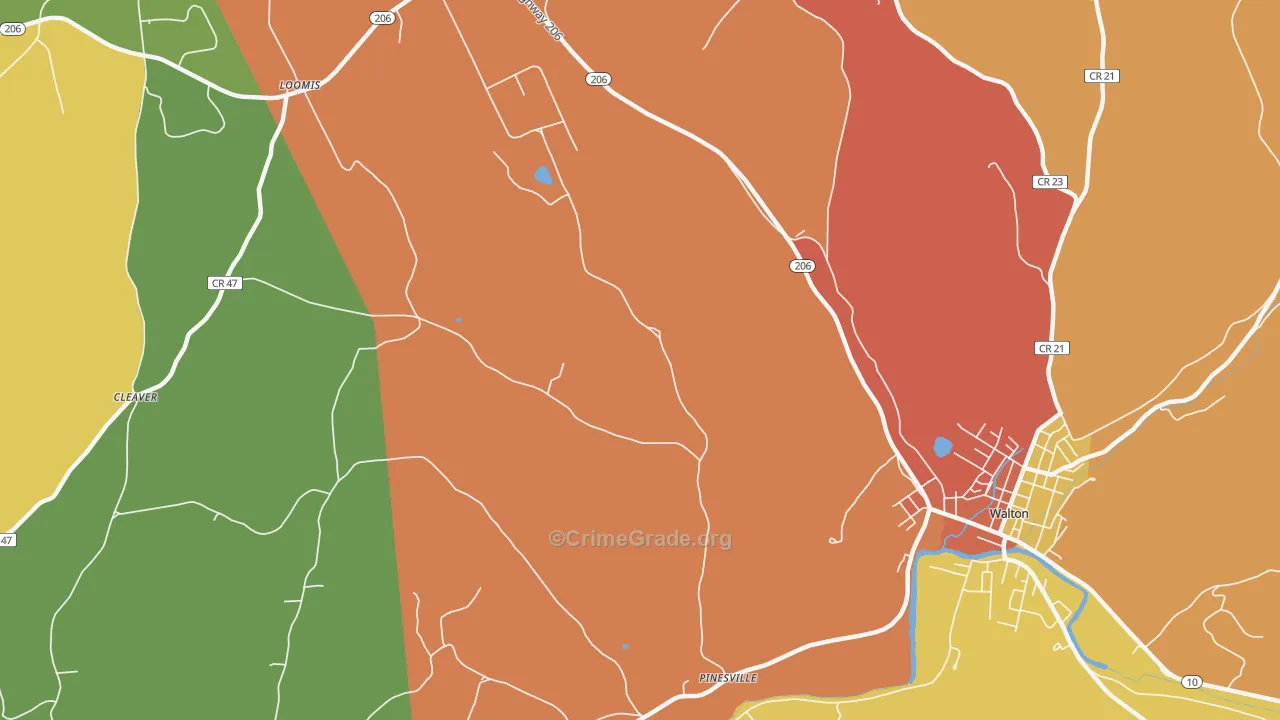 Hawleys, NY Map of Assault Rates