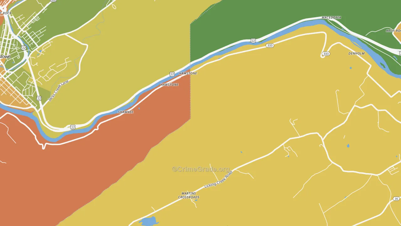 Hawstone, PA Map of Assault Rates