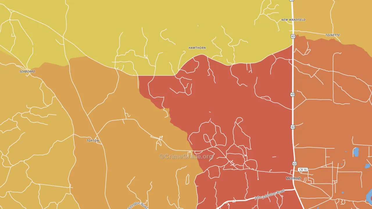 Hawthorn, AL Map of Assault Rates