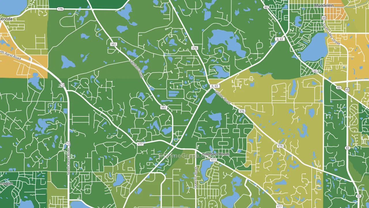 Hawthorn Woods, IL Map of Assault Rates