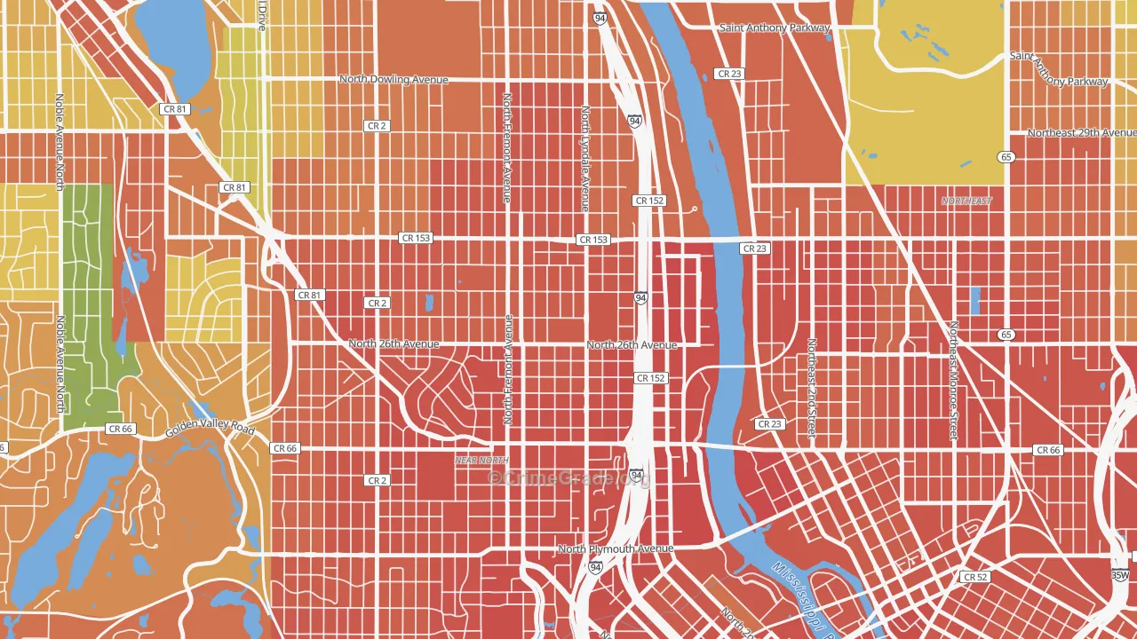 Hawthorne, Minneapolis, MN Map of Assault Rates
