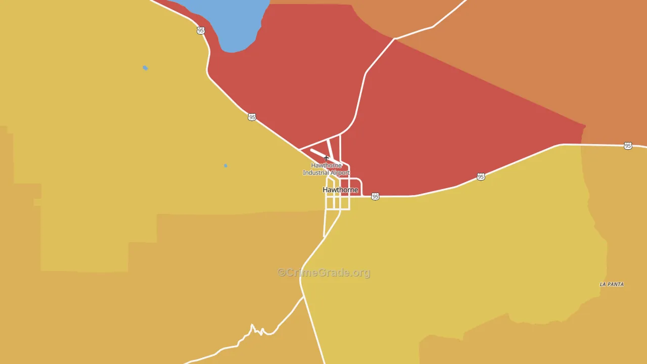 Hawthorne, NV Map of Assault Rates