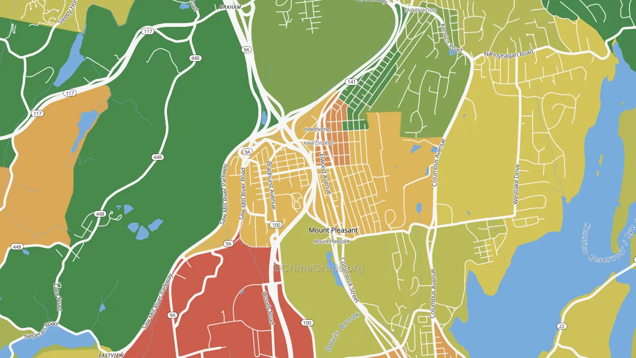 Hawthorne, NY Map of Assault Rates