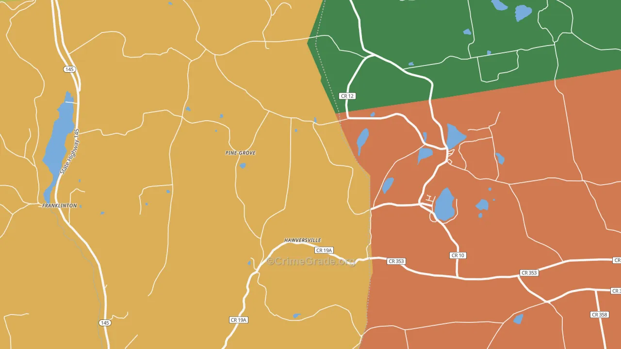 Hawversville, NY Map of Assault Rates