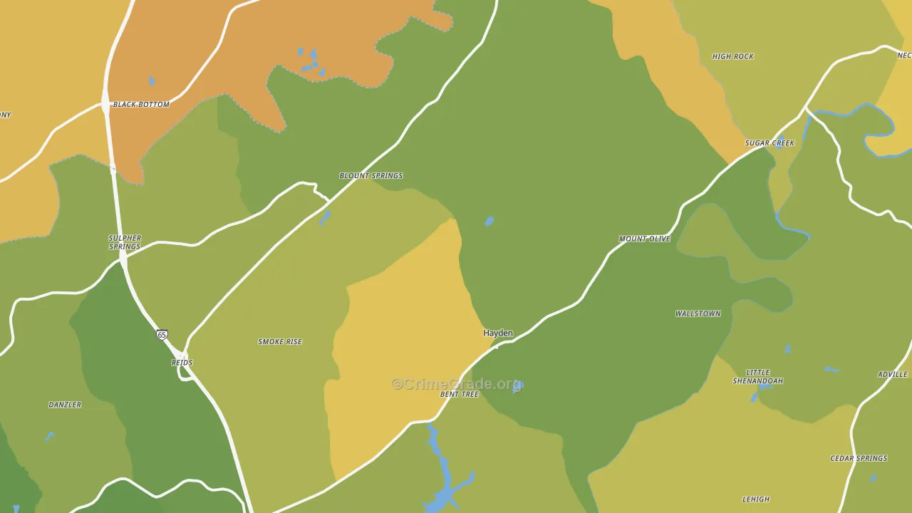 Hayden, AL Map of Assault Rates