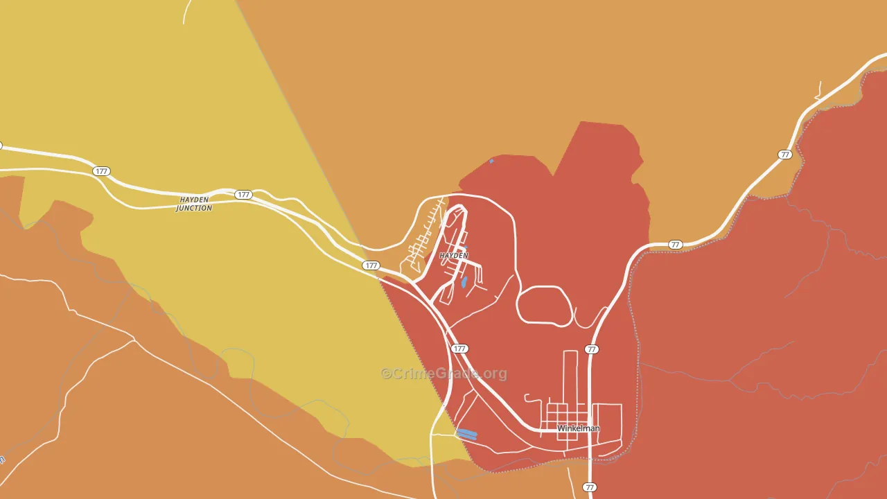 Hayden, AZ Map of Assault Rates