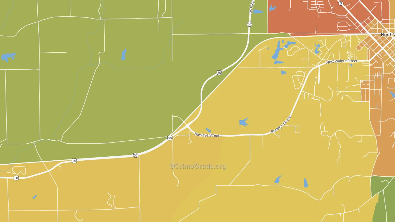Hayden, IN Map of Assault Rates