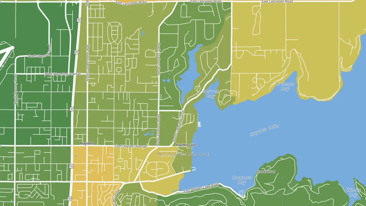 Hayden Lake, ID Map of Assault Rates