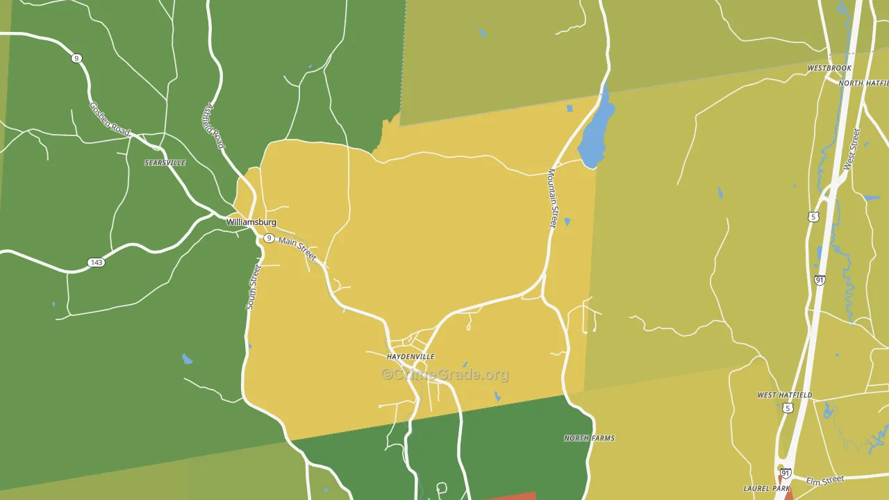 Haydenville, MA Map of Assault Rates