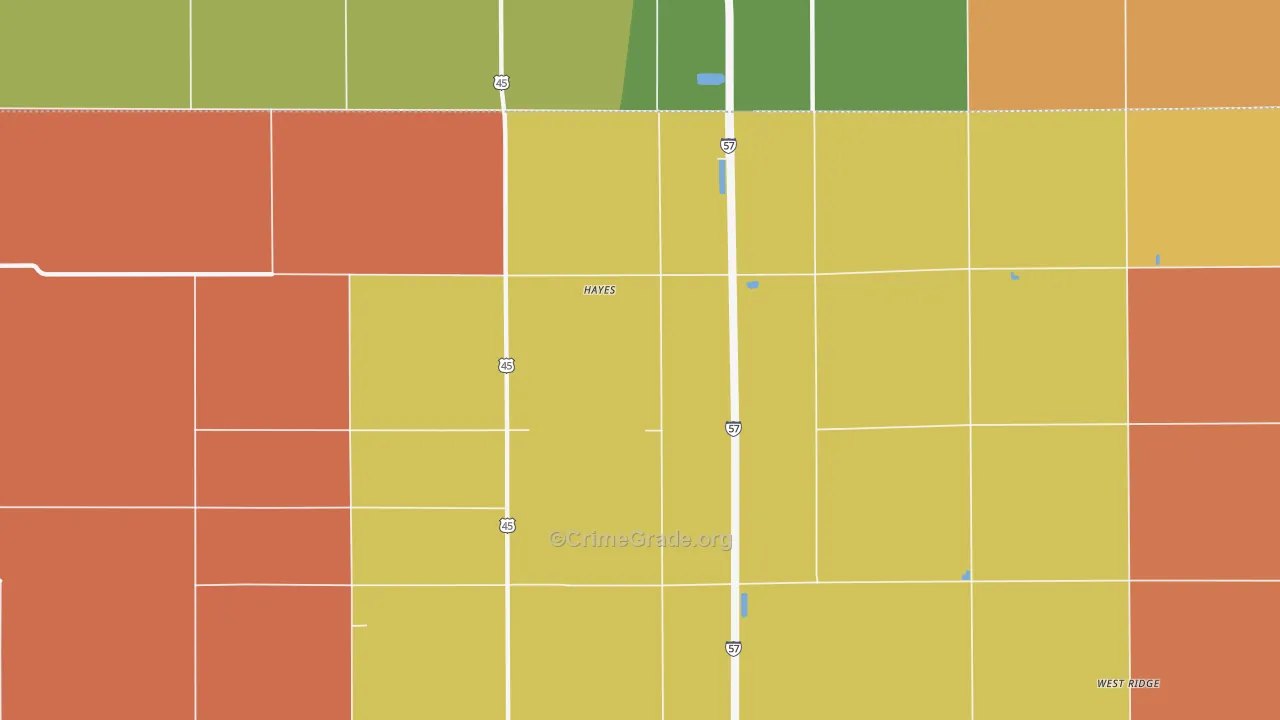 Hayes, IL Map of Assault Rates